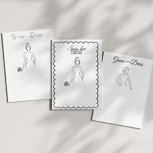 Guess the Dress Bridal Shower Game PRINTED Bridal Shower Game Australia