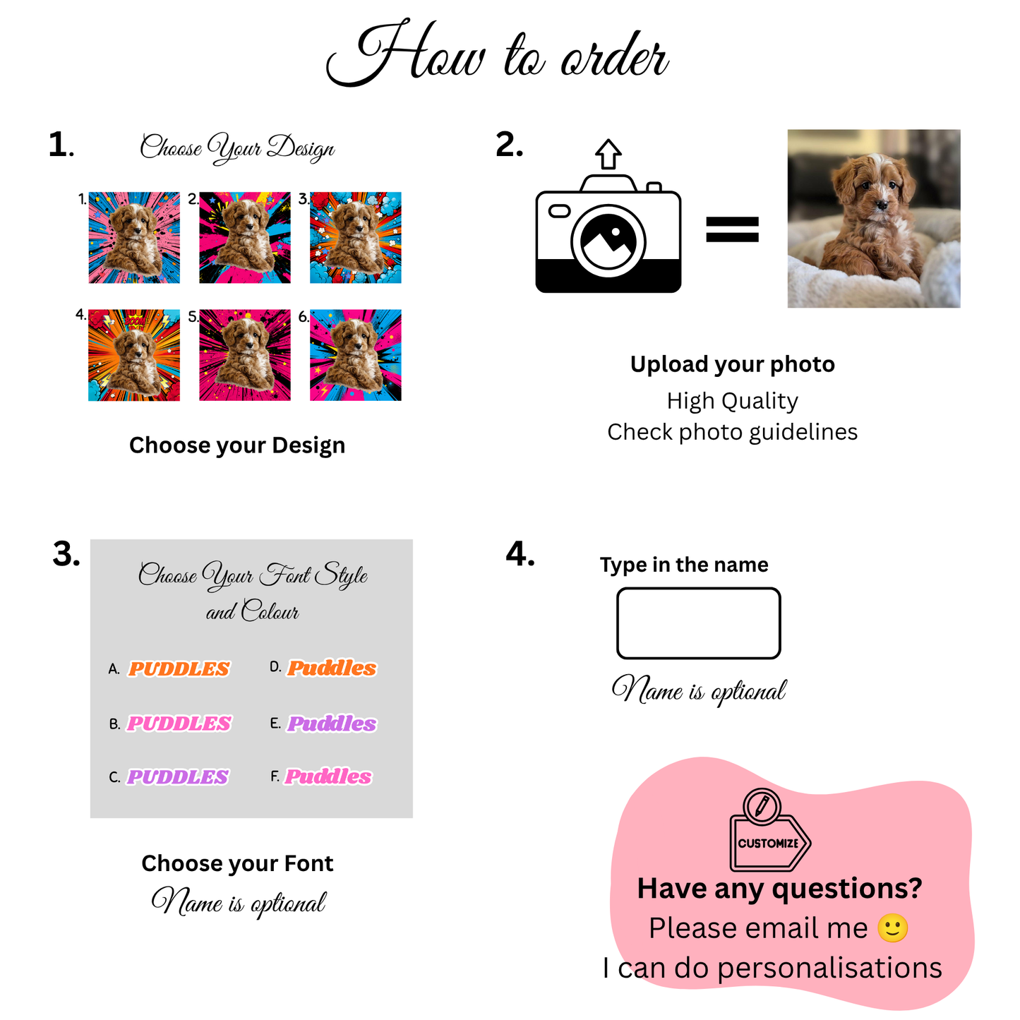 How to order the Comic Style Pet Magnet Custom Pet Photo Ceramic Magnet Pet Portrait Fridge Magnet Pet Photo Magnet Custom Pet Portrait Ceramic Fridge Magnet