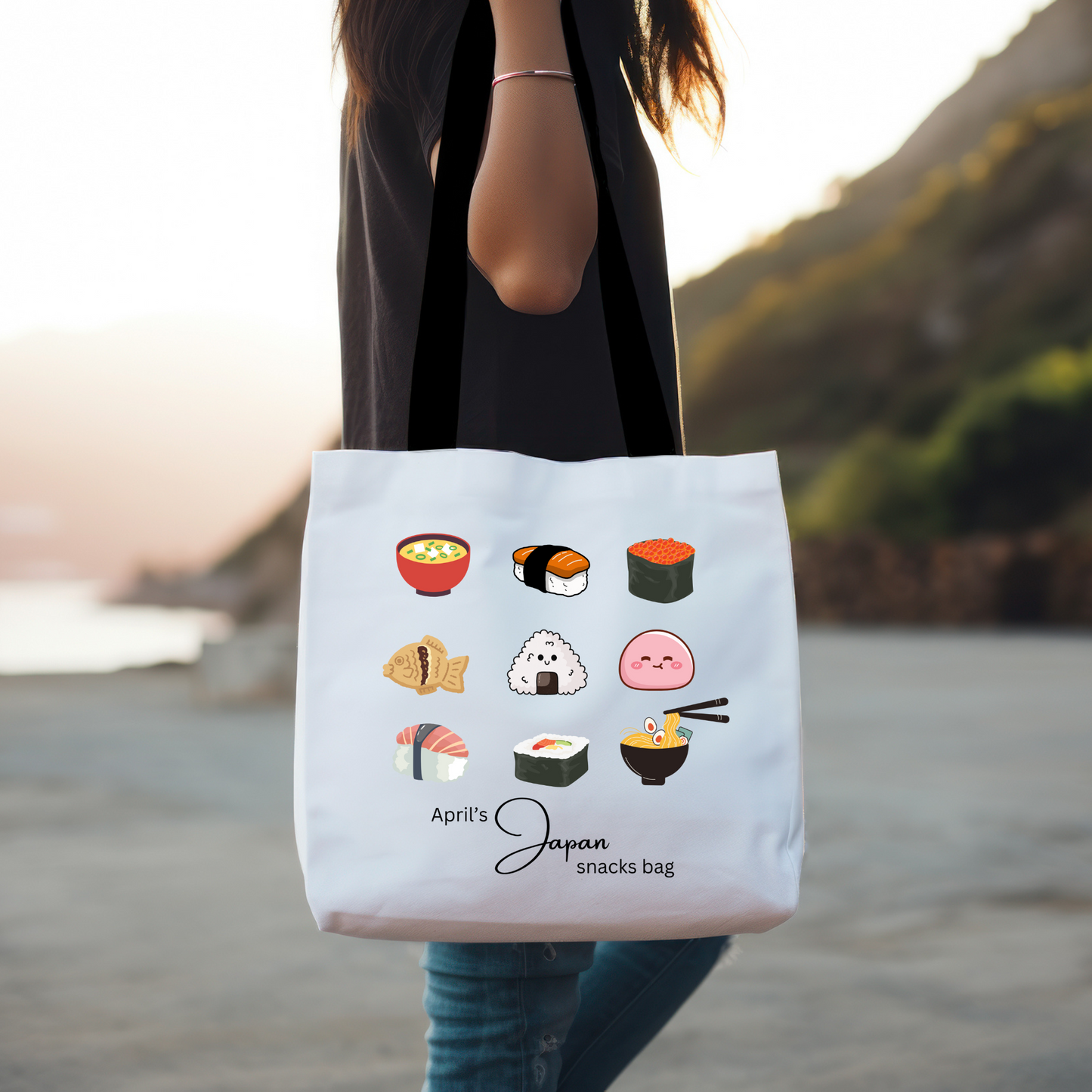 Personalised Japanese Snacks Tote Bag