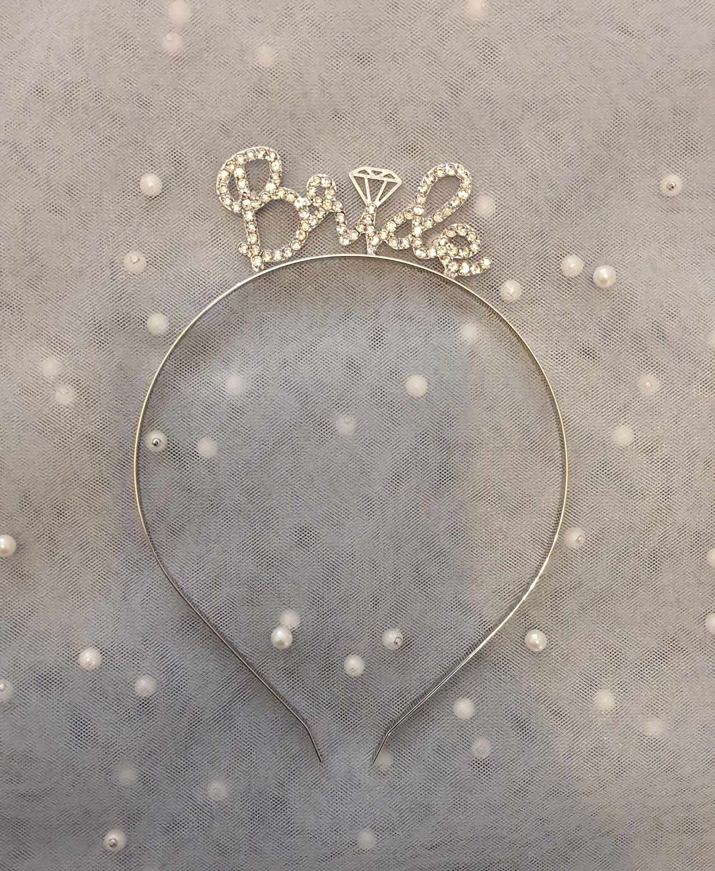 Silver bride headband