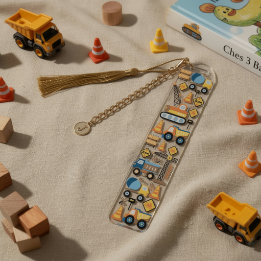 Kids Construction Bookmark Construction Trucks Bookmark Construction Vehicle Bookmark Construction Vehicle Bookmark for Kids Digger Bookmark