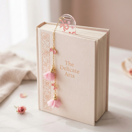 bow floral acrylic bookmark