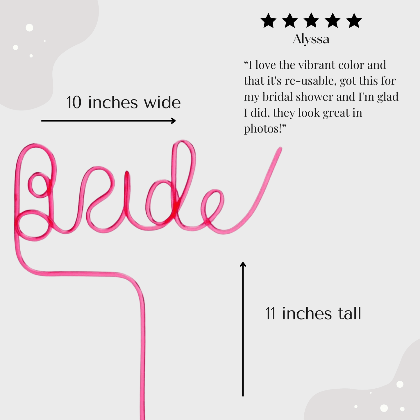 Pink Bride straw
