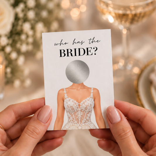 Who has the Bride Scratch off game. Who Has the Bride? Who has the Bride Scratch Card PRINTED