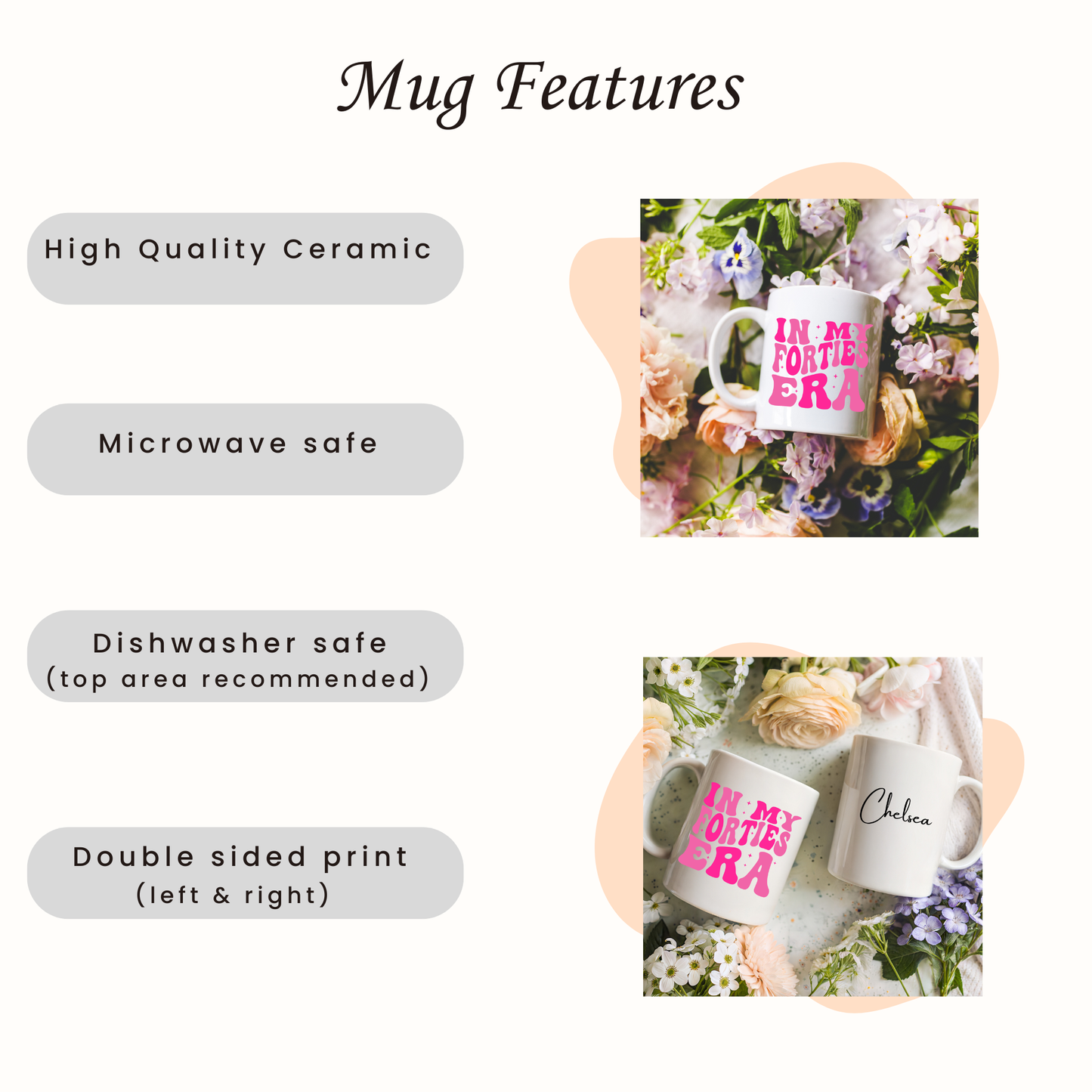 Personalised 40th Birthday Mug: In My Forties Era Mug. Custom 40's Mug. Personalised 40's Mug. 40's Birthday Gift. Milestone Birthday Gift