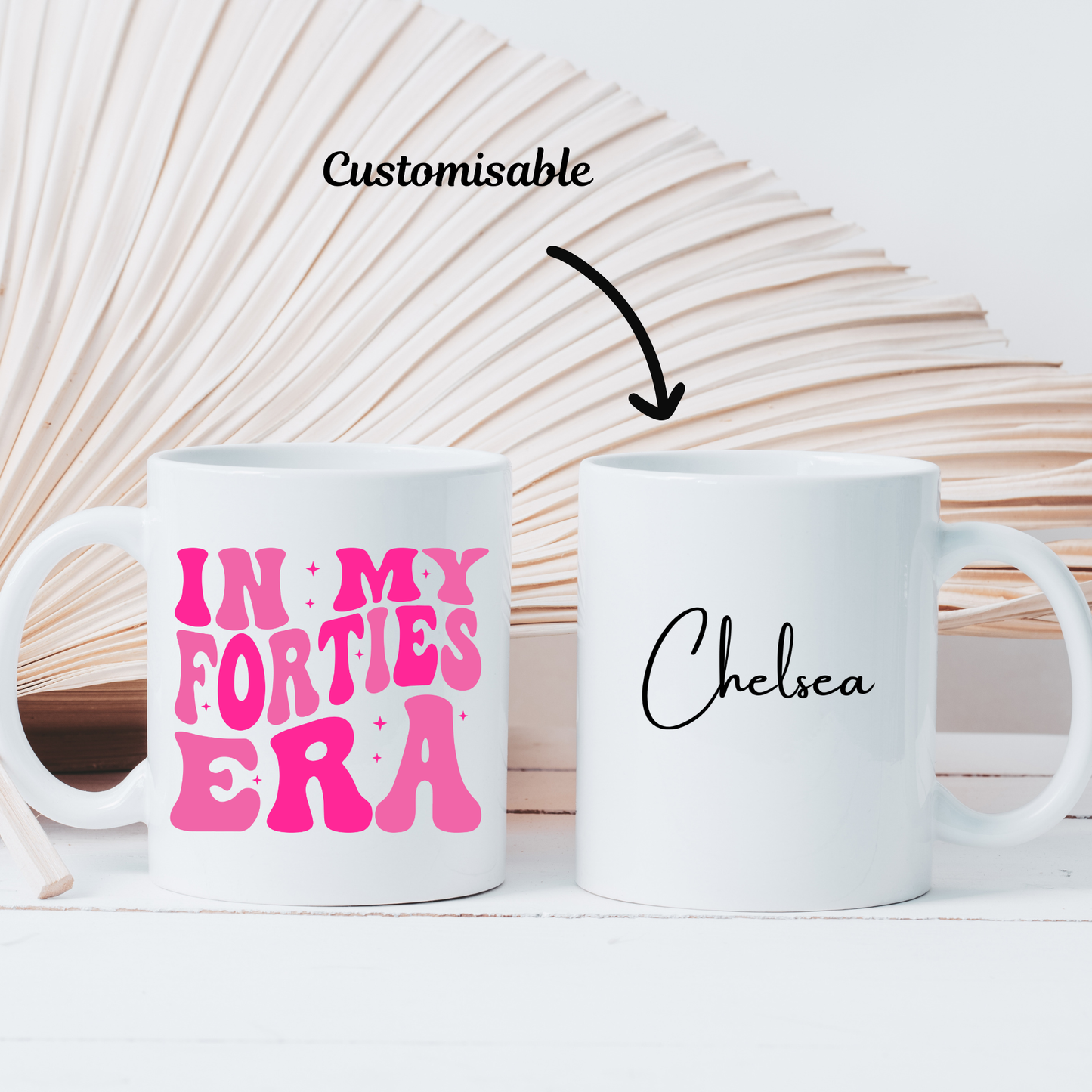Personalised 40th Birthday Mug: In My Forties Era Mug. Custom 40's Mug. Personalised 40's Mug. 40's Birthday Gift. Milestone Birthday Gift