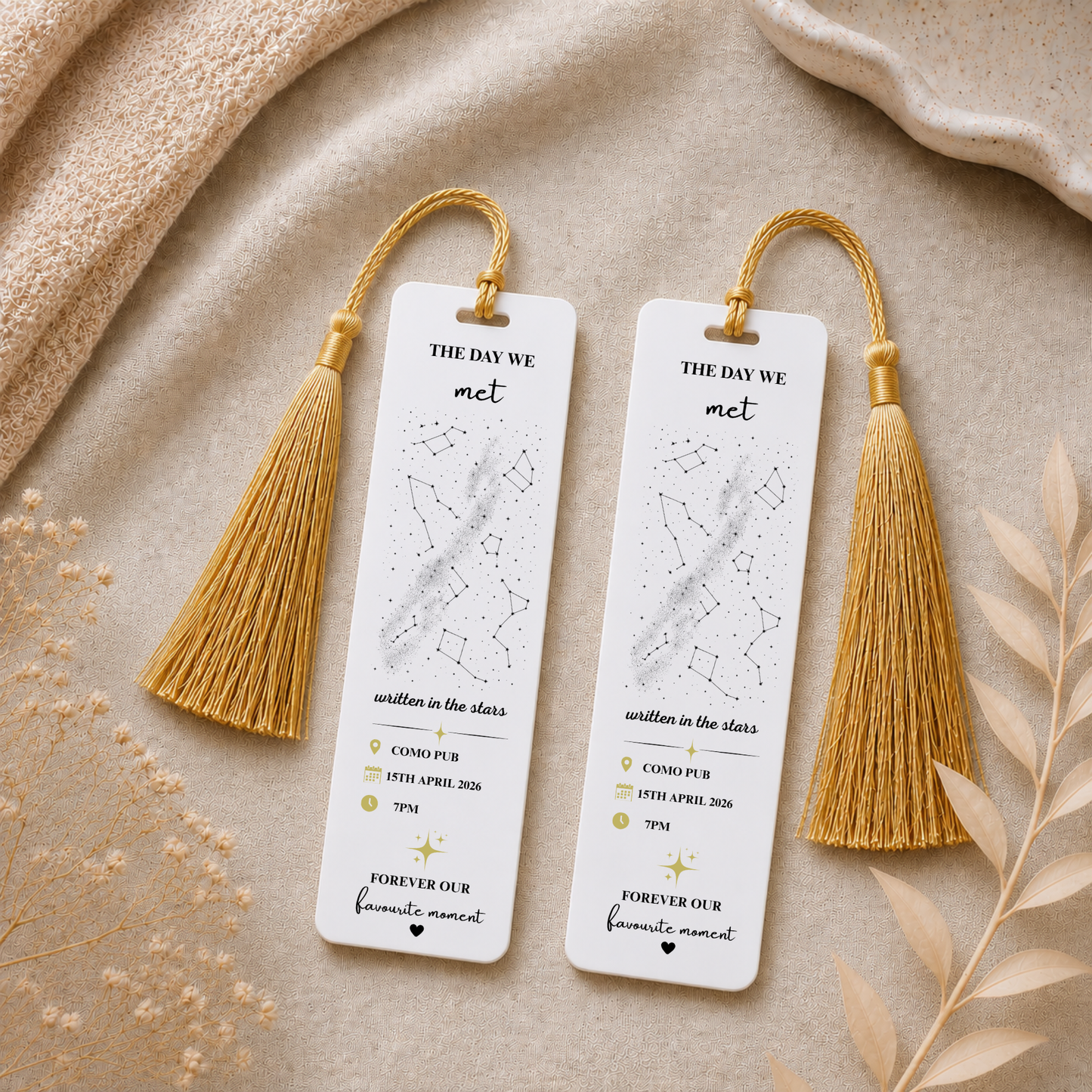 Personalised Star Alignment Bookmark. Custom Constellation Bookmark. Written In The Stars, Acrylic Bookmark, Custom Gift for Book lover