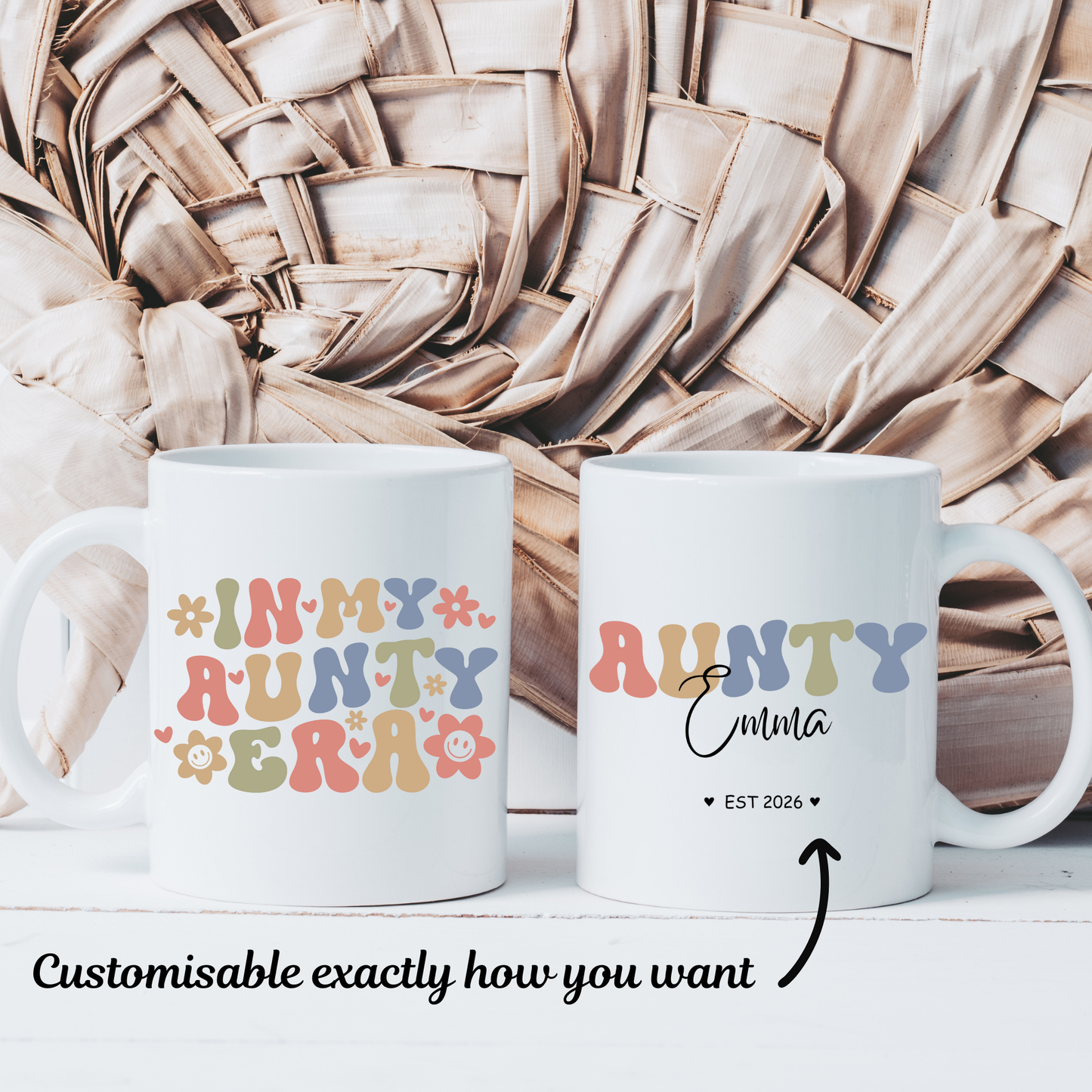 In My Auntie Era Mug, Auntie Gift for a sister, sister in law gift, perfect Aunty or Auntie Mug for a baby reveal, pregnancy reveal to celebrate the Best Aunt Ever