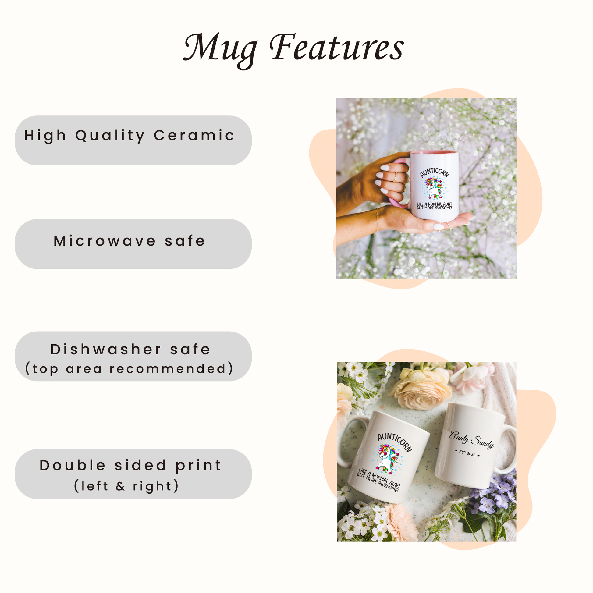 Personalised Aunty Mug Aunticorn mug