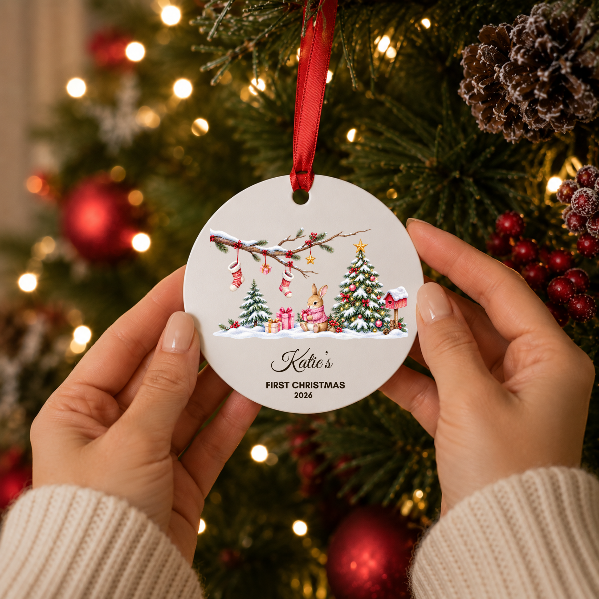 Baby’s First Christmas Ornament Personalised Acrylic Baby Christmas Ornament 2026 Custom Name Baby Boy Girl First Christmas Keepsake Gift