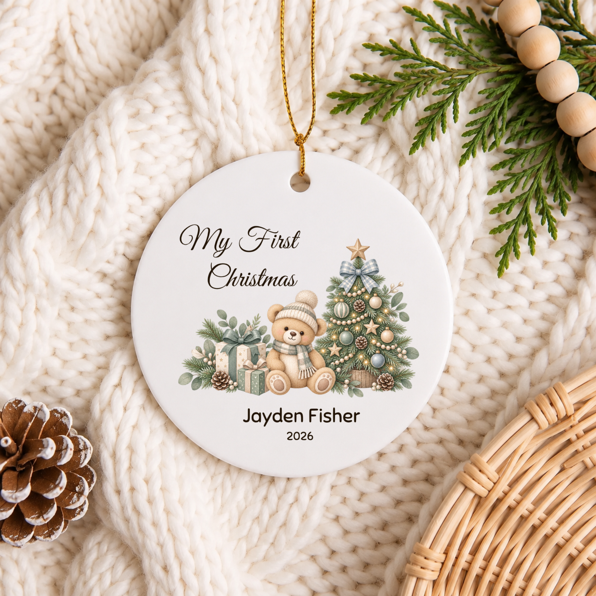 Baby’s First Christmas Ornament Personalised Acrylic Baby Christmas Ornament 2026 Custom Name Baby Boy Girl First Christmas Keepsake Gift