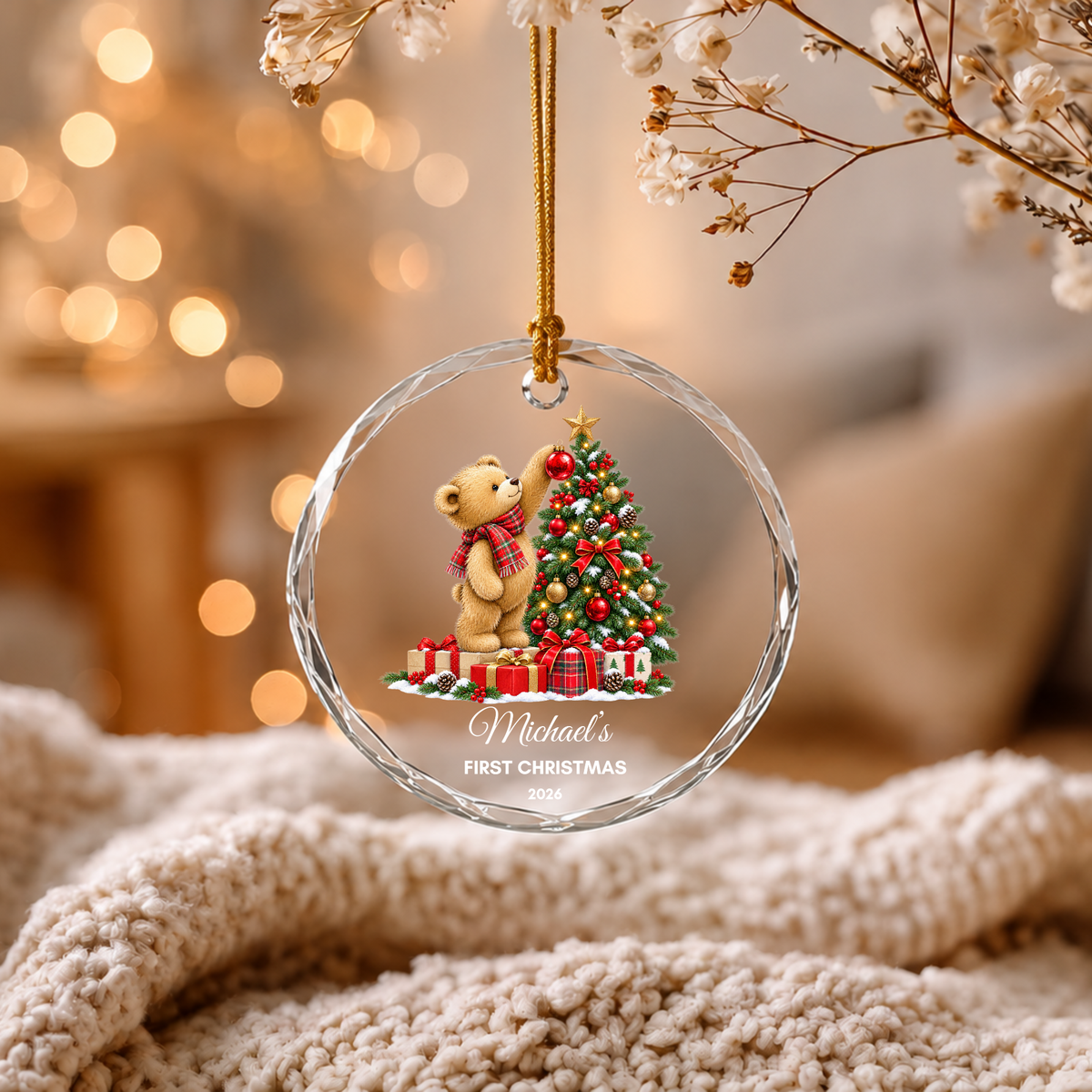 Baby’s First Christmas Ornament Personalised Acrylic Baby Christmas Ornament 2026 Custom Name Baby Boy Girl First Christmas Keepsake Gift