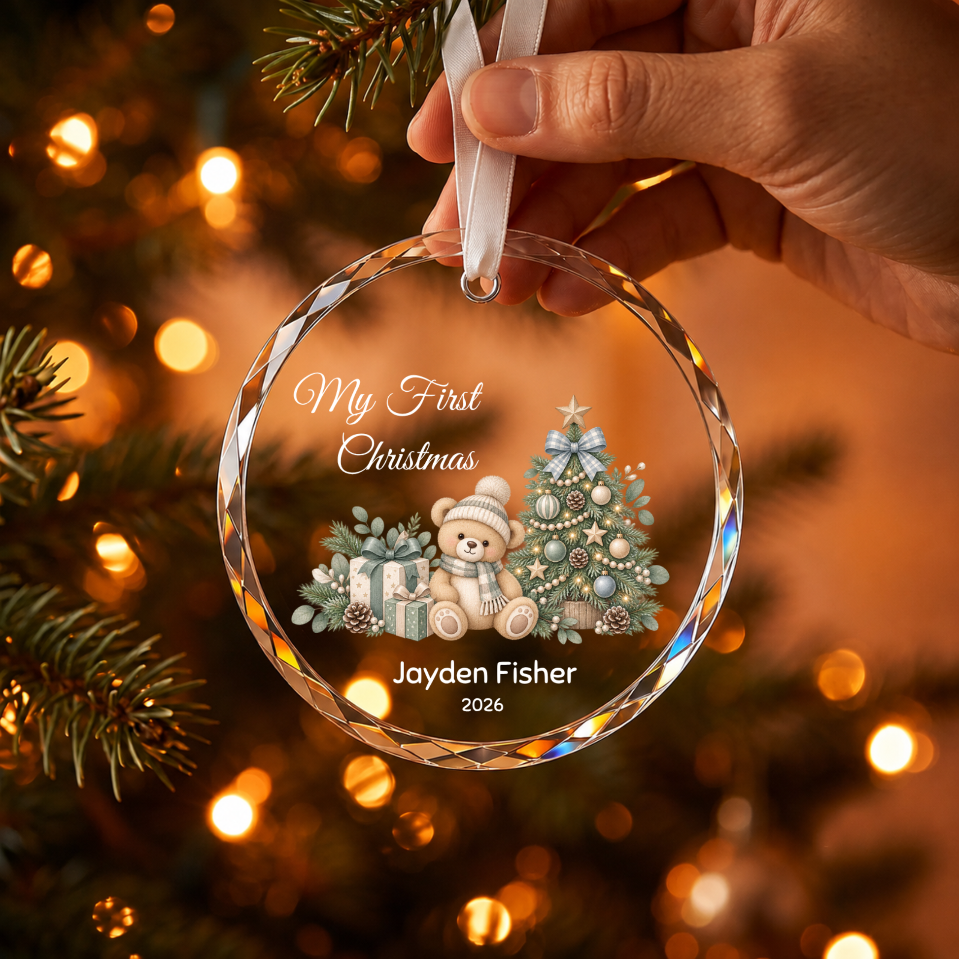 Baby’s First Christmas Ornament Personalised Acrylic Baby Christmas Ornament 2026 Custom Name Baby Boy Girl First Christmas Keepsake Gift