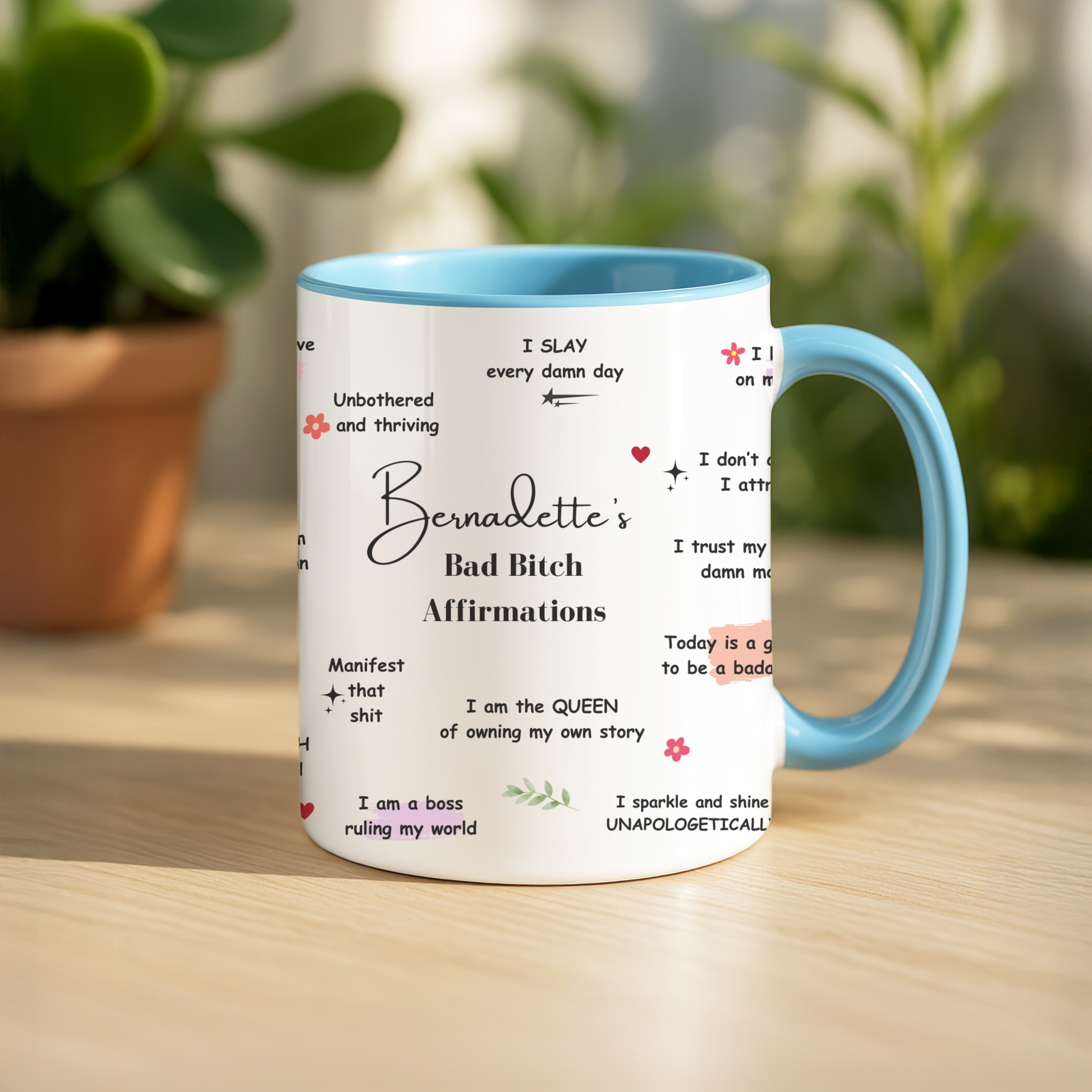 Personalised Bad B*tch Affirmations Mug. Swear Affirmations