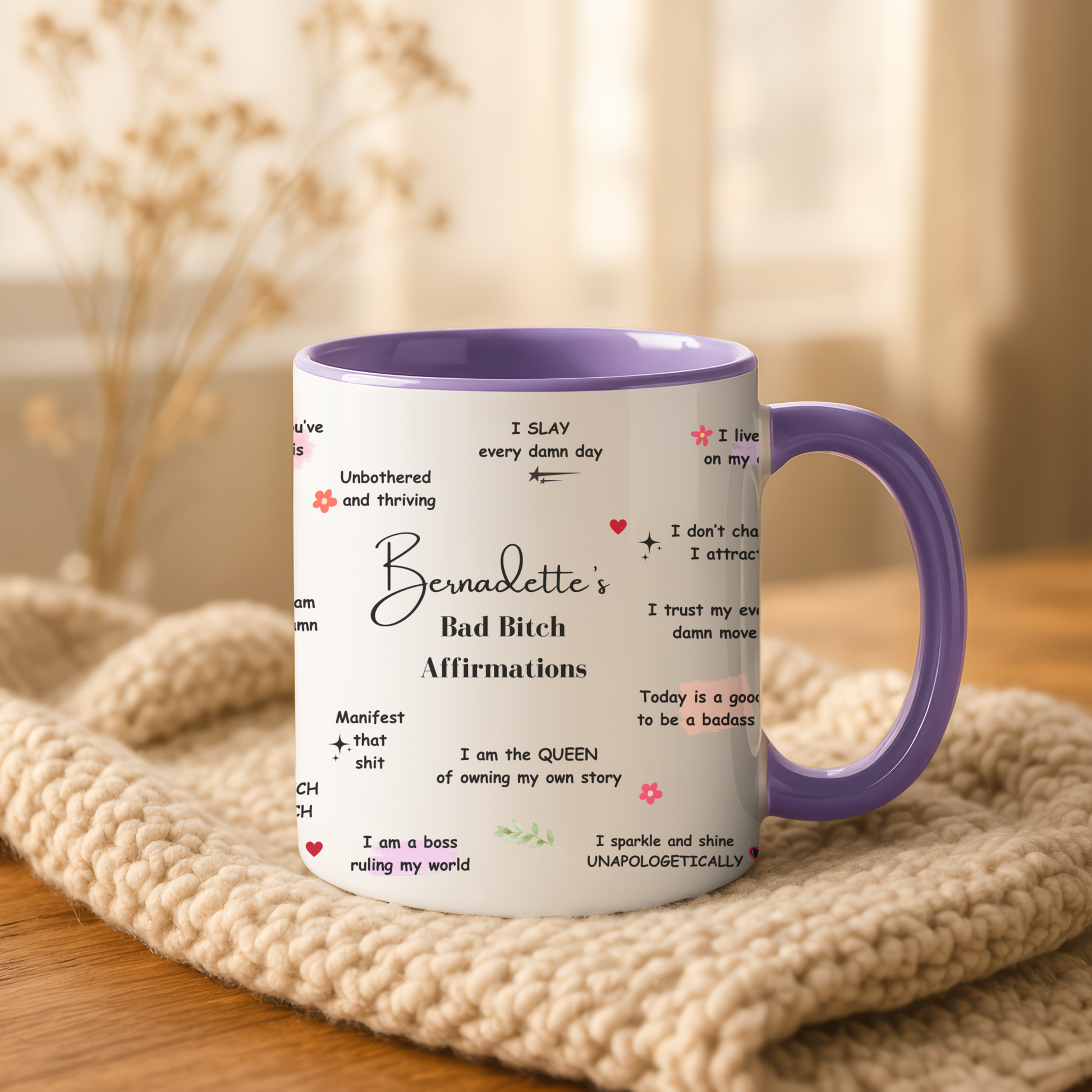 Personalised Bad B*tch Affirmations Mug. Swear Affirmations