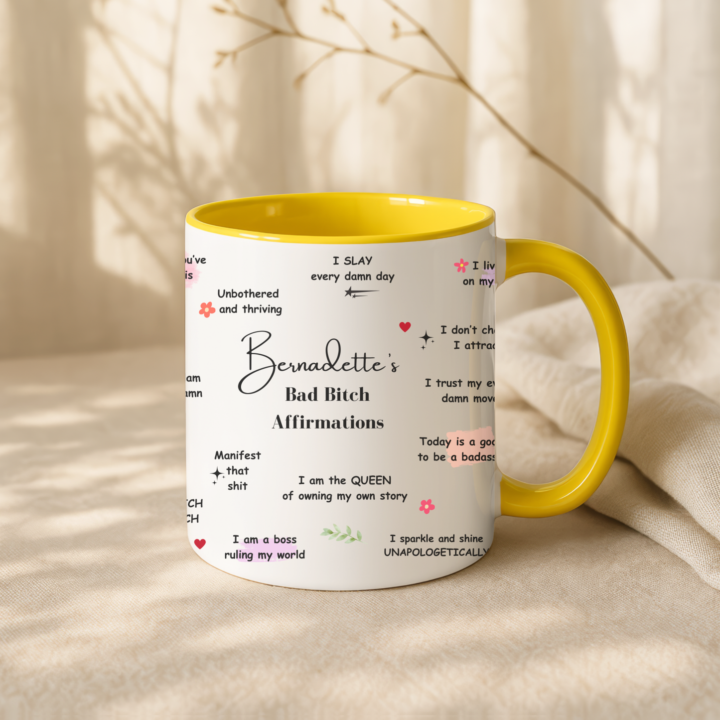 Personalised Bad B*tch Affirmations Mug. Swear Affirmations