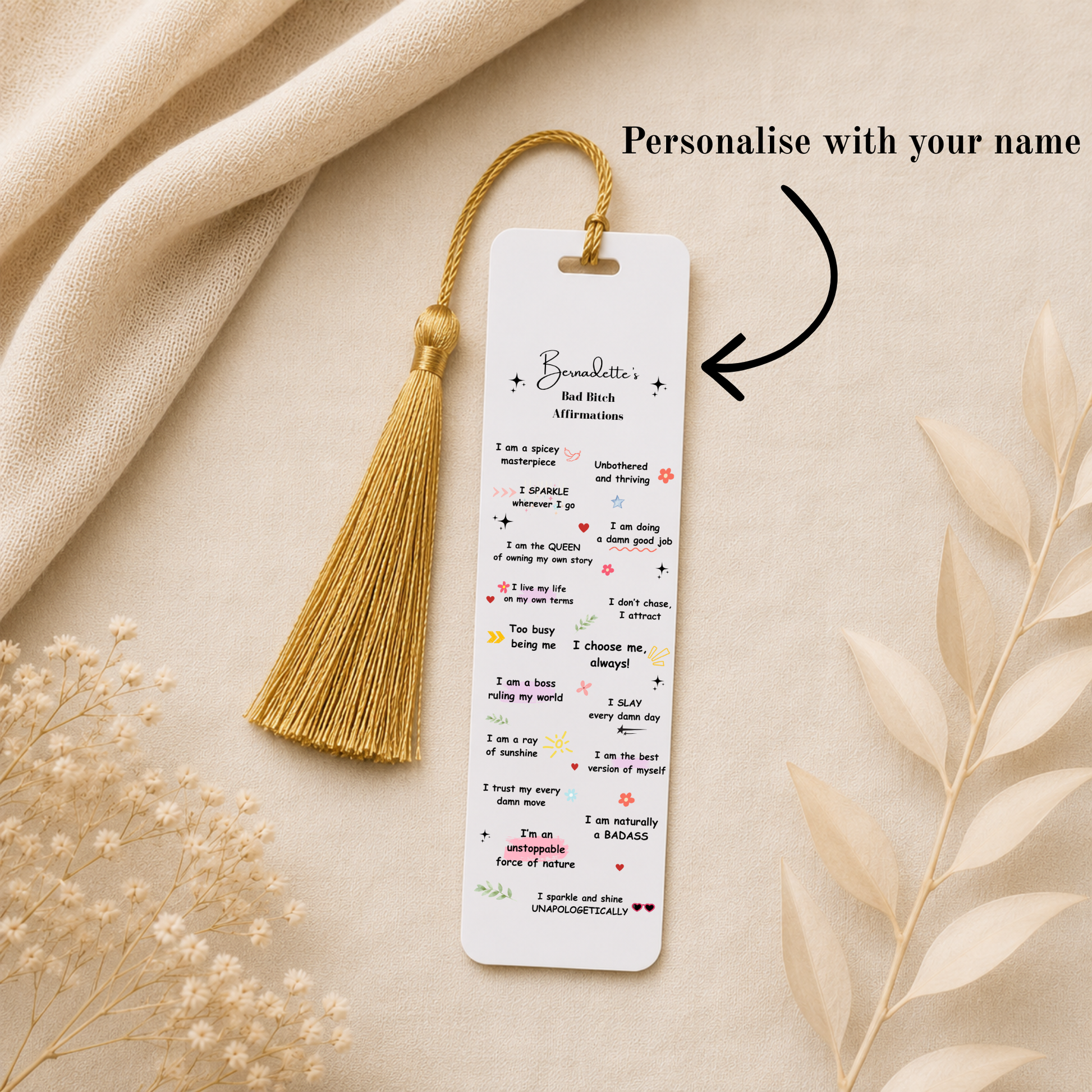 Mental Health Bookmark Affirmations Bookmark 