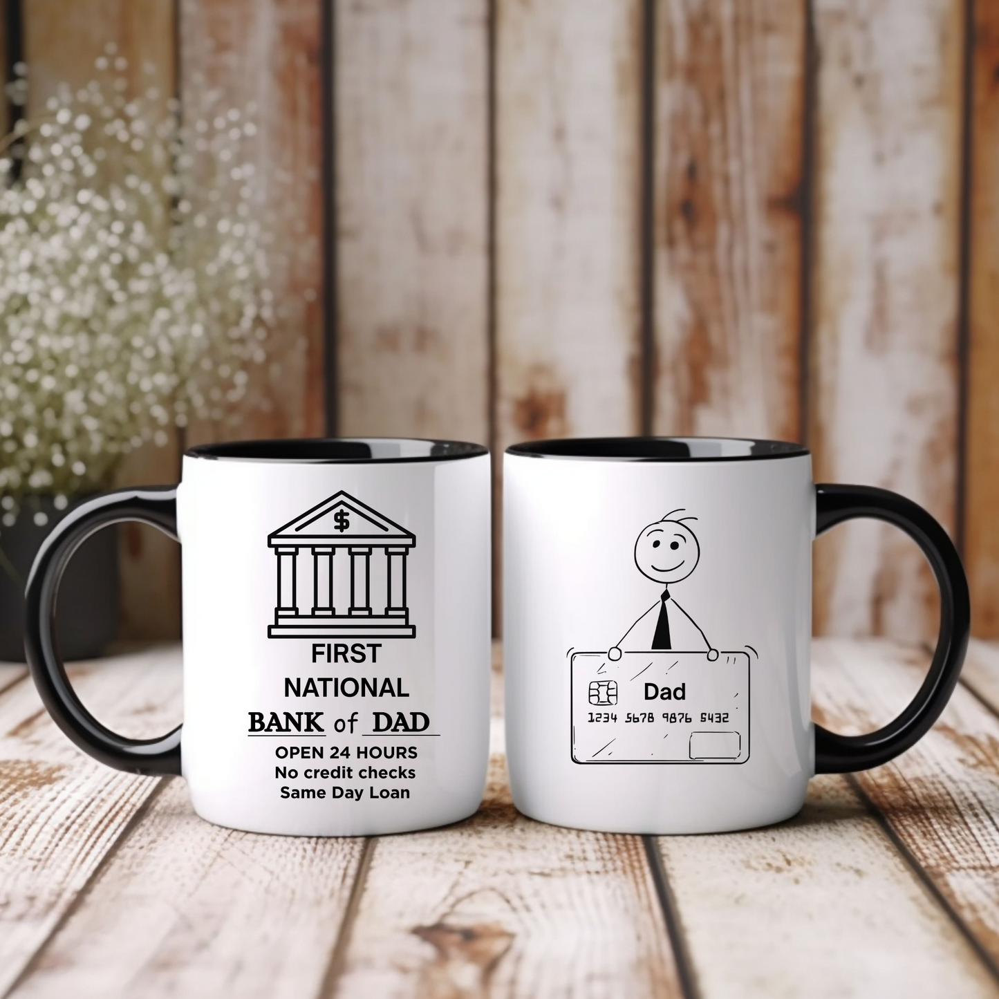 Bank of Dad Mug Funny Mugs for Dad from the kids