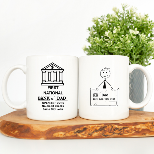 Bank of Dad Mug Funny Mugs for Dad from the kids