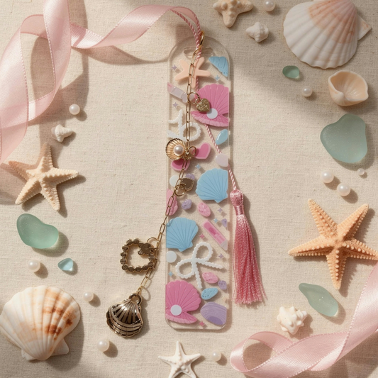 Ocean Seashell Bookmark. Coastal Seashell Bookmark. Seashells and Pearls Bookmark. Beach Lover Bookmark. Beach Bookmark. Shell Bookmark