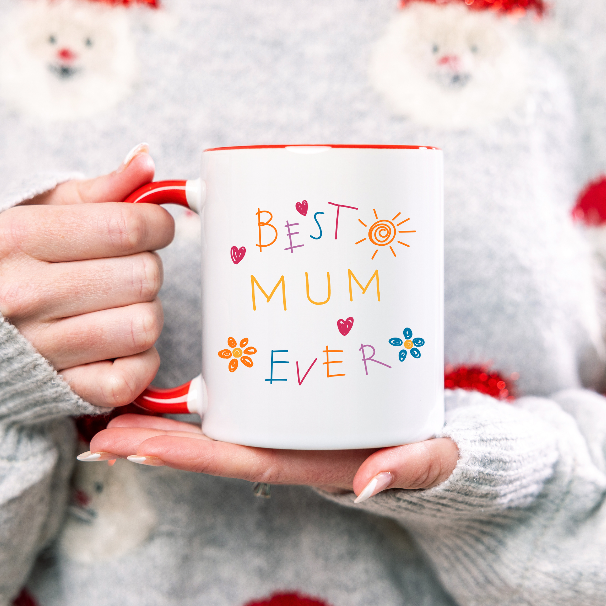 Best Mum Ever Mug • Personalised Kids Handprint Mug for Mum • Best Mum Ever Handprint Mug • Custom Handprint Mug for Mum with kids names