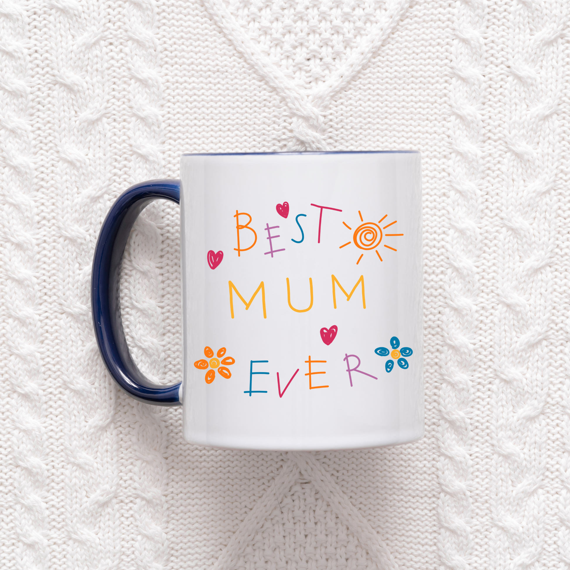 Best Mum Ever Mug • Personalised Kids Handprint Mug for Mum • Best Mum Ever Handprint Mug • Custom Handprint Mug for Mum with kids names