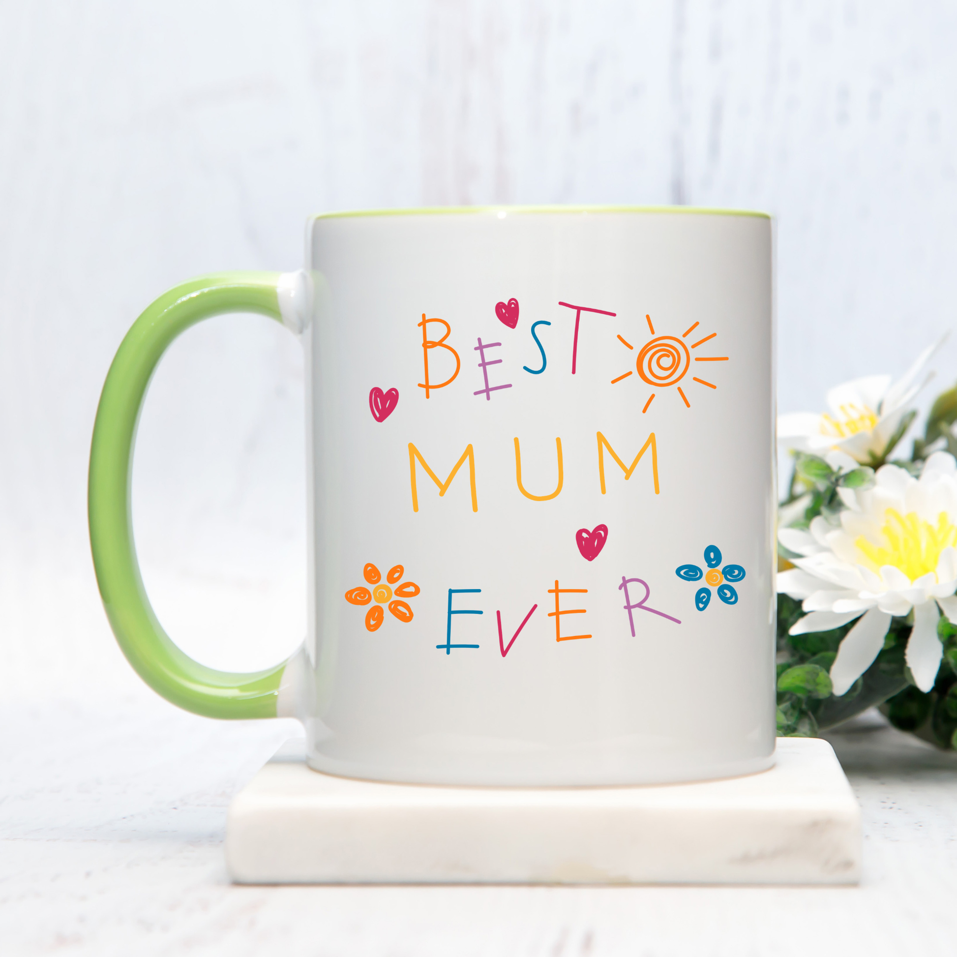 Best Mum Ever Mug • Personalised Kids Handprint Mug for Mum • Best Mum Ever Handprint Mug • Custom Handprint Mug for Mum with kids names