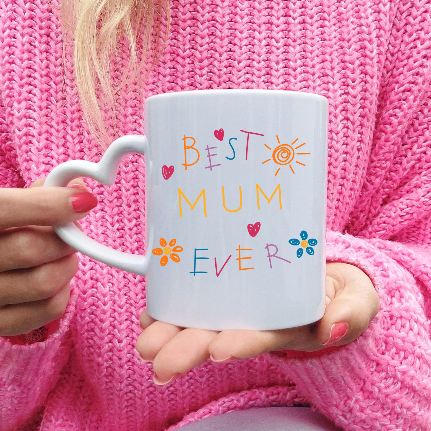 Best Mum Ever Mug • Personalised Kids Handprint Mug for Mum • Best Mum Ever Handprint Mug • Custom Handprint Mug for Mum with kids names