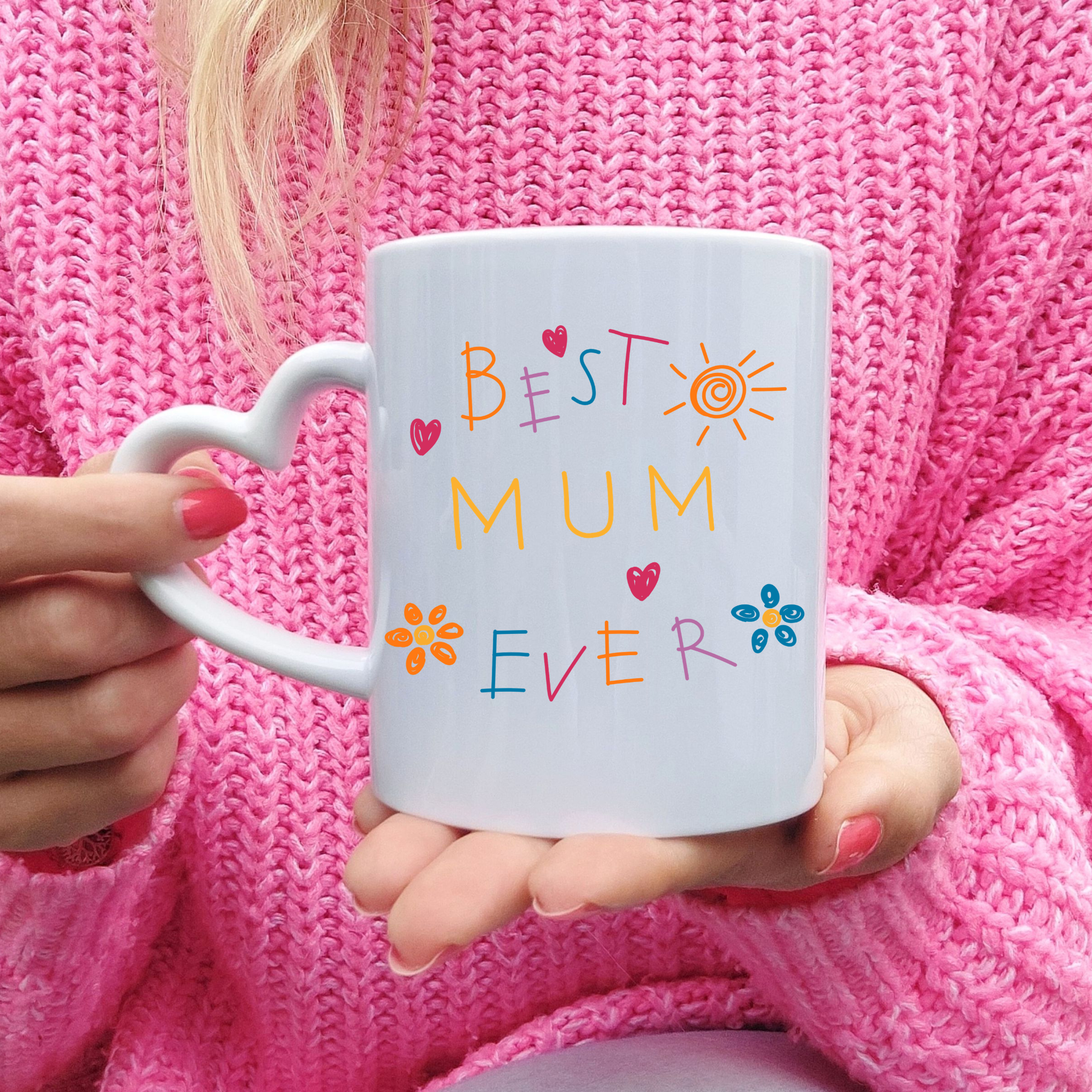 Best Mum Ever Mug • Personalised Kids Handprint Mug for Mum • Best Mum Ever Handprint Mug • Custom Handprint Mug for Mum with kids names