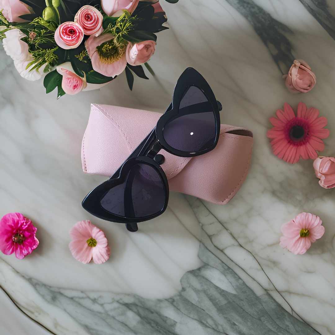 Black heart shaped sunglasses