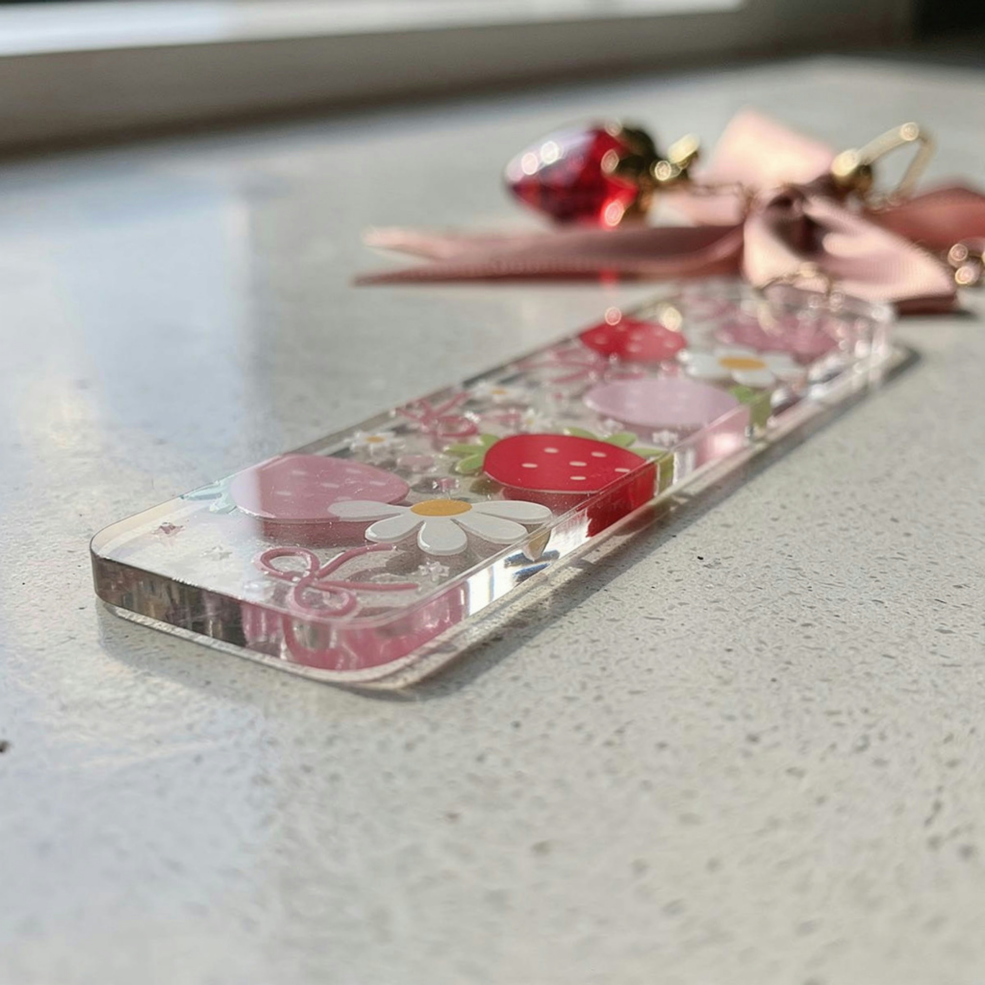 Strawberry Bookmark. Strawberries Bookmark. Personalised Strawberry Bookmark. Strawberry Book Lover Gift Strawberry Bookmark for Book Lovers