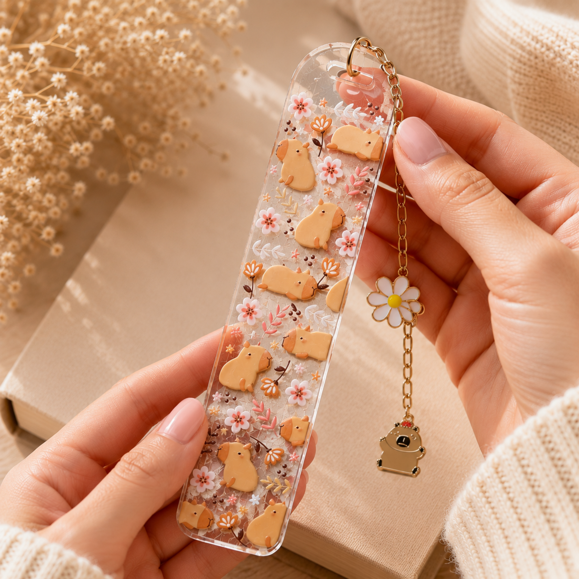 Capybara Bookmark. Capybara Bookmark for Book Lovers. Capybara Book Lover Gift. Capybara Gift Acrylic Bookmark Capybara Bookmark with Charms