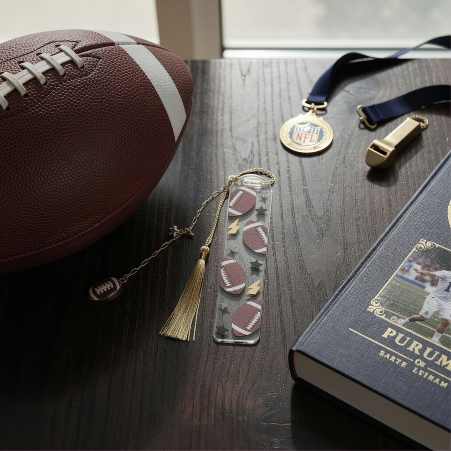 Football Bookmark. Football Lover Bookmark. Football Book Lover Gift. Football Coach Gift. Football Team Gift