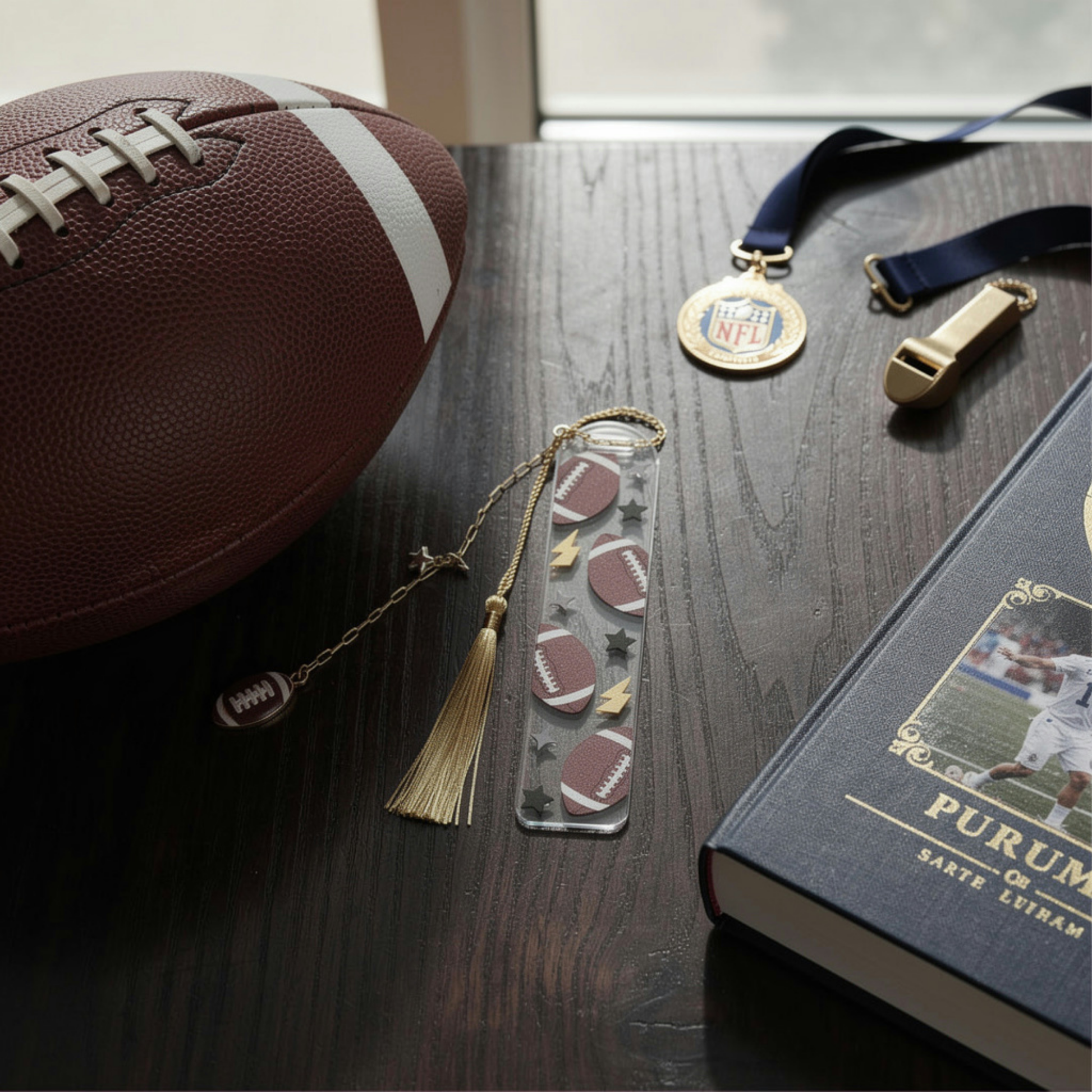 Football Bookmark. Football Lover Bookmark. Football Book Lover Gift. Football Coach Gift. Football Team Gift
