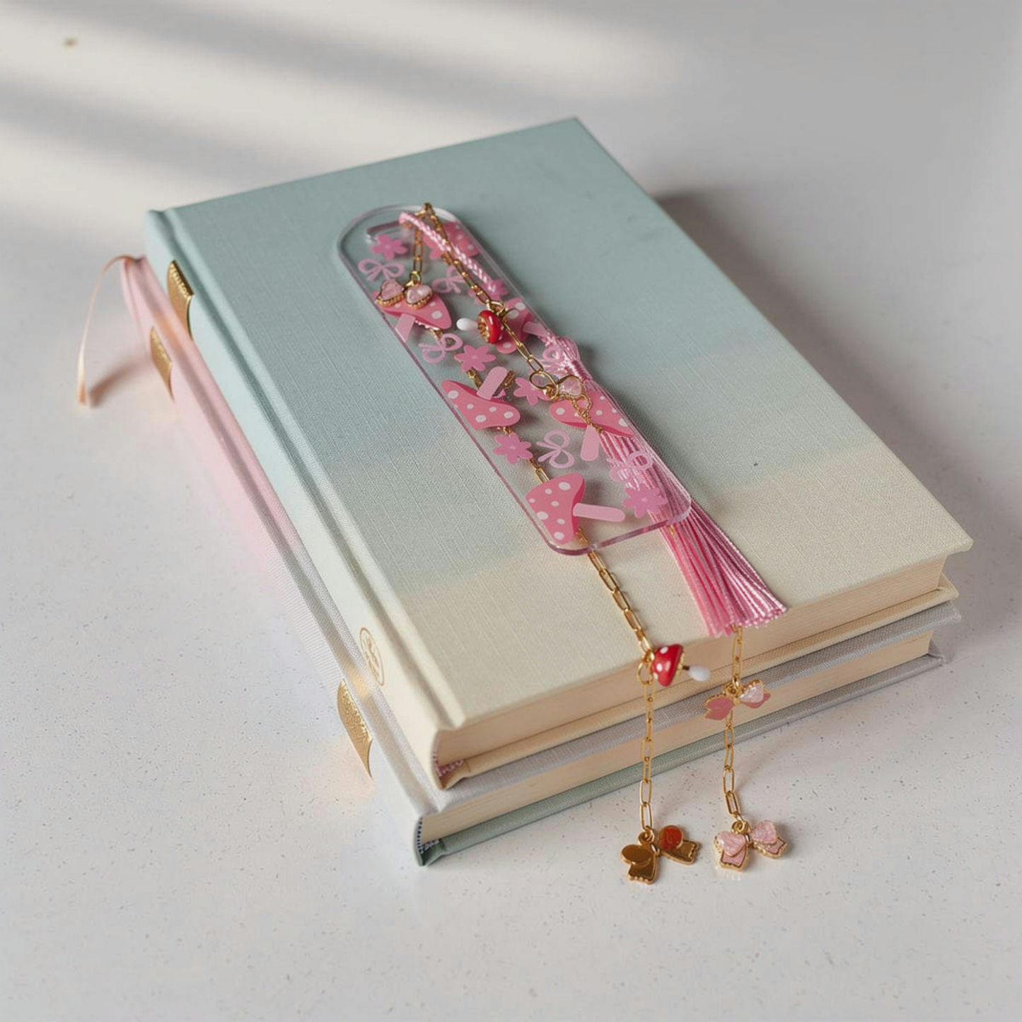 Pink Mushroom Bookmark. Mushroom Acrylic Bookmark. Mushroom Bookmark for Book Lovers. Mushroom Lover Bookmark Gift. Mushrooms Bookmark