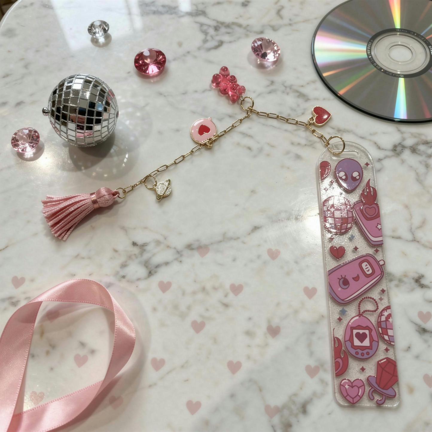 Retro Y2K Bookmark. Disco Y2K Bookmark. Alien Bookmark. Nostalgic Y2K Bookmark. Disco Y2K Bookmark