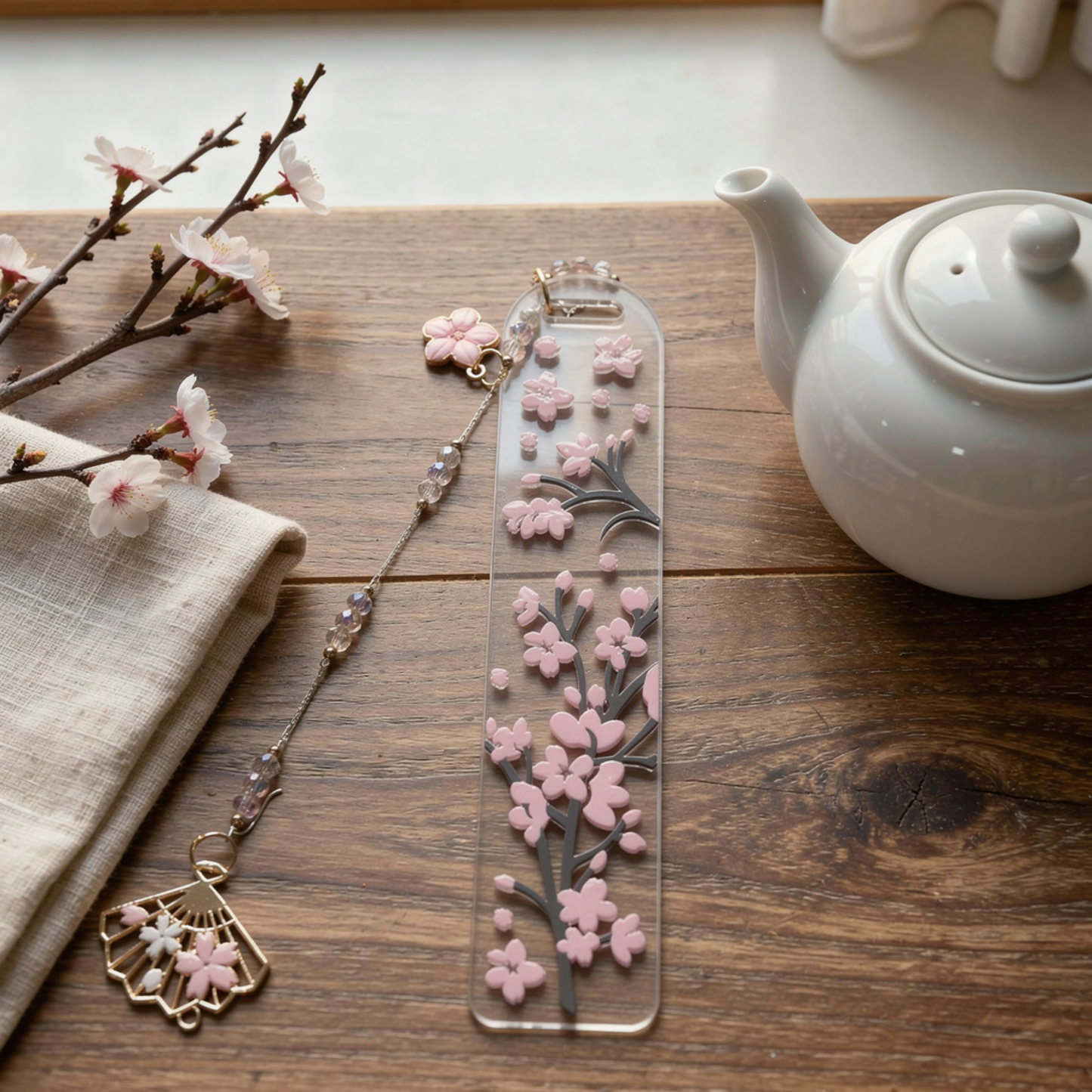Cherry Blossom Bookmark. Japanese Cherry Blossom Bookmark. Sakura Bookmark Cherry Blossom Lover Bookmark Pink Sakura Cherry Blossom Bookmark