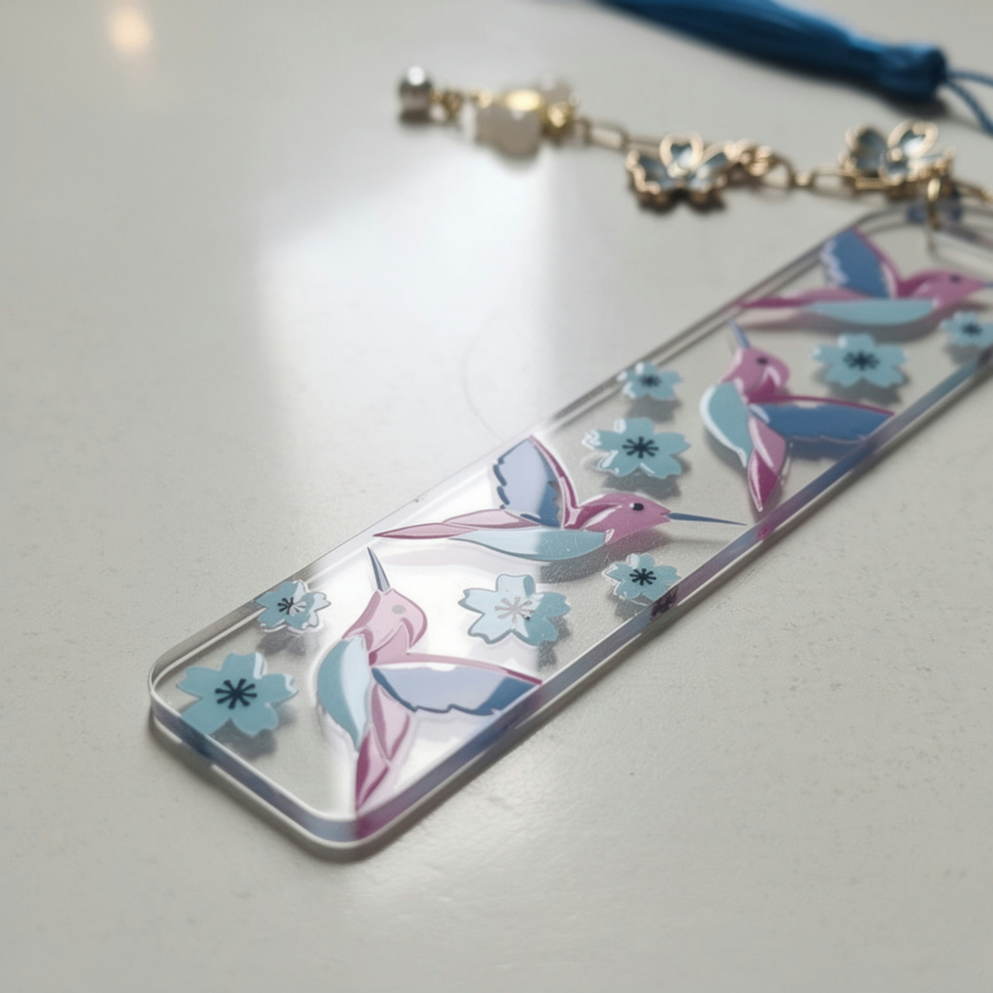 Hummingbird Bookmark. Bird Lover Bookmark. Blue Hummingbird Bookmark. Hummingbird & Flowers Bookmark. Nature Lover Bookmark. Birds Bookmarks