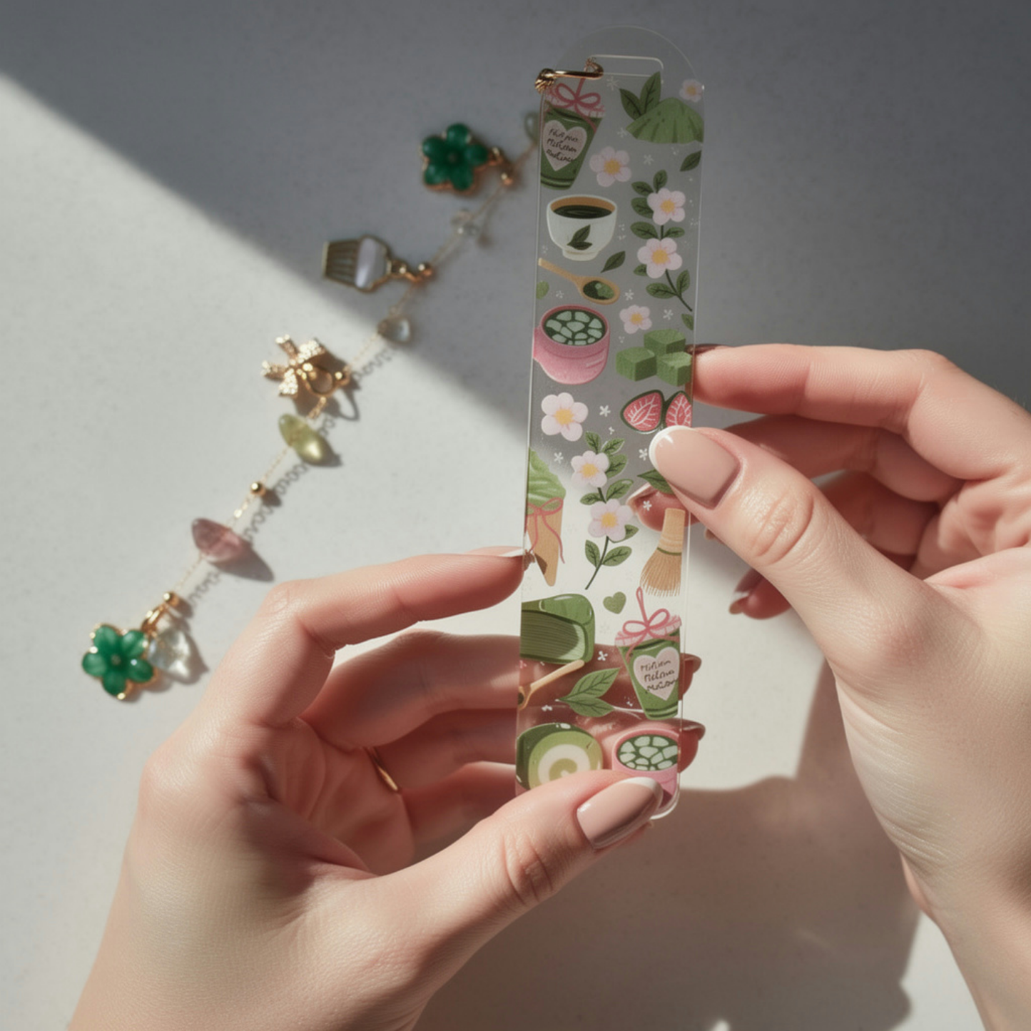 Matcha Bookmark. Matcha Lover Bookmark Gift. Matcha Acrylic Bookmark for Book Lovers. Matcha Dessert Bookmark. Green Tea Bookmark with Charm