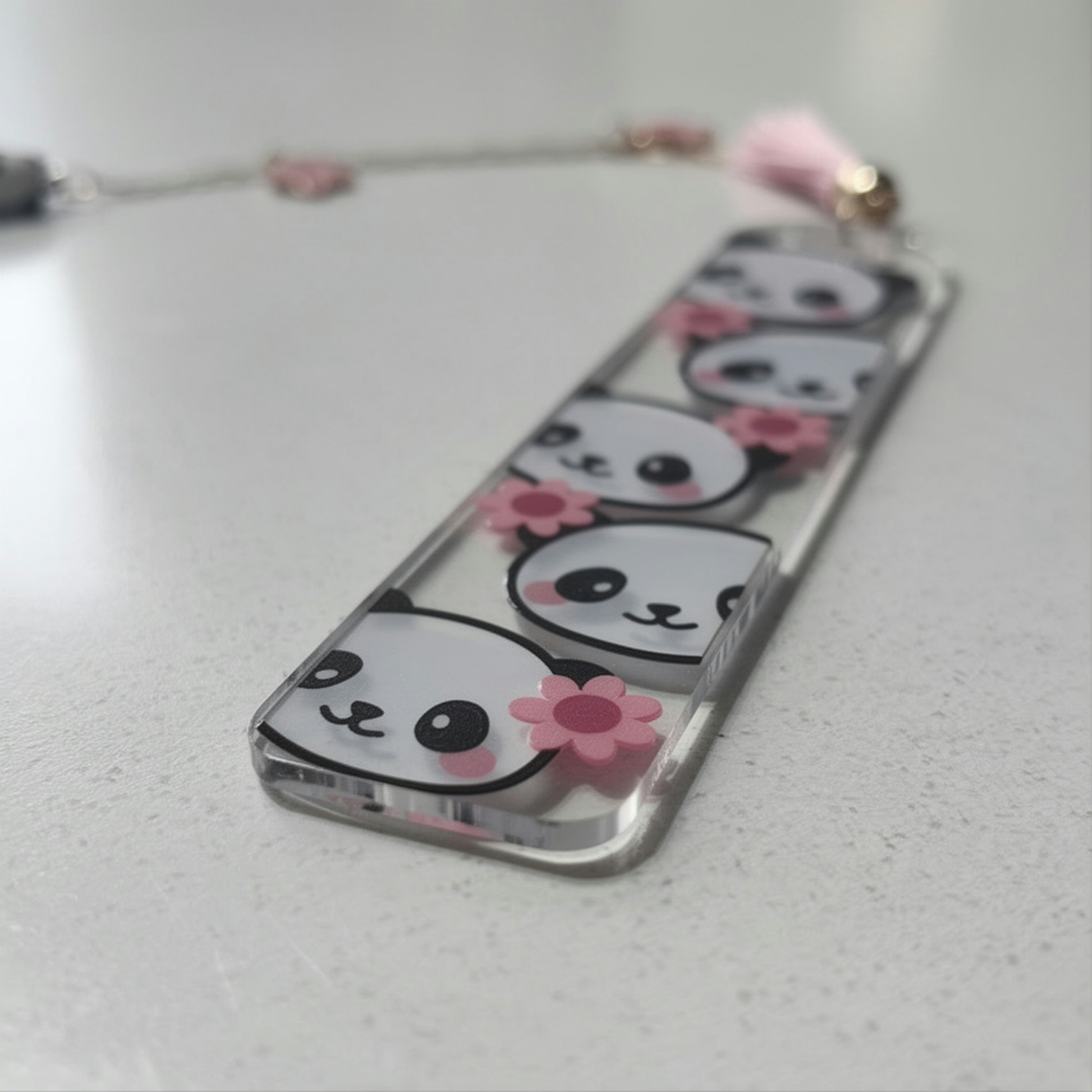 Panda Bookmark. Panda Lover Gift. Panda Bookmark with Charms. Panda's Bookmark
