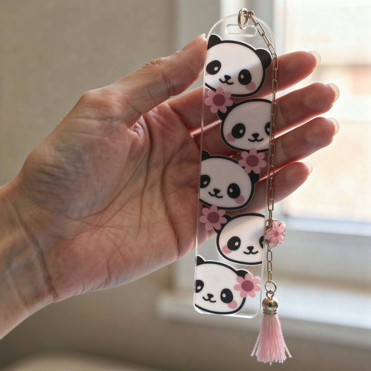 Panda Bookmark. Panda Lover Gift. Panda Bookmark with Charms. Panda's Bookmark