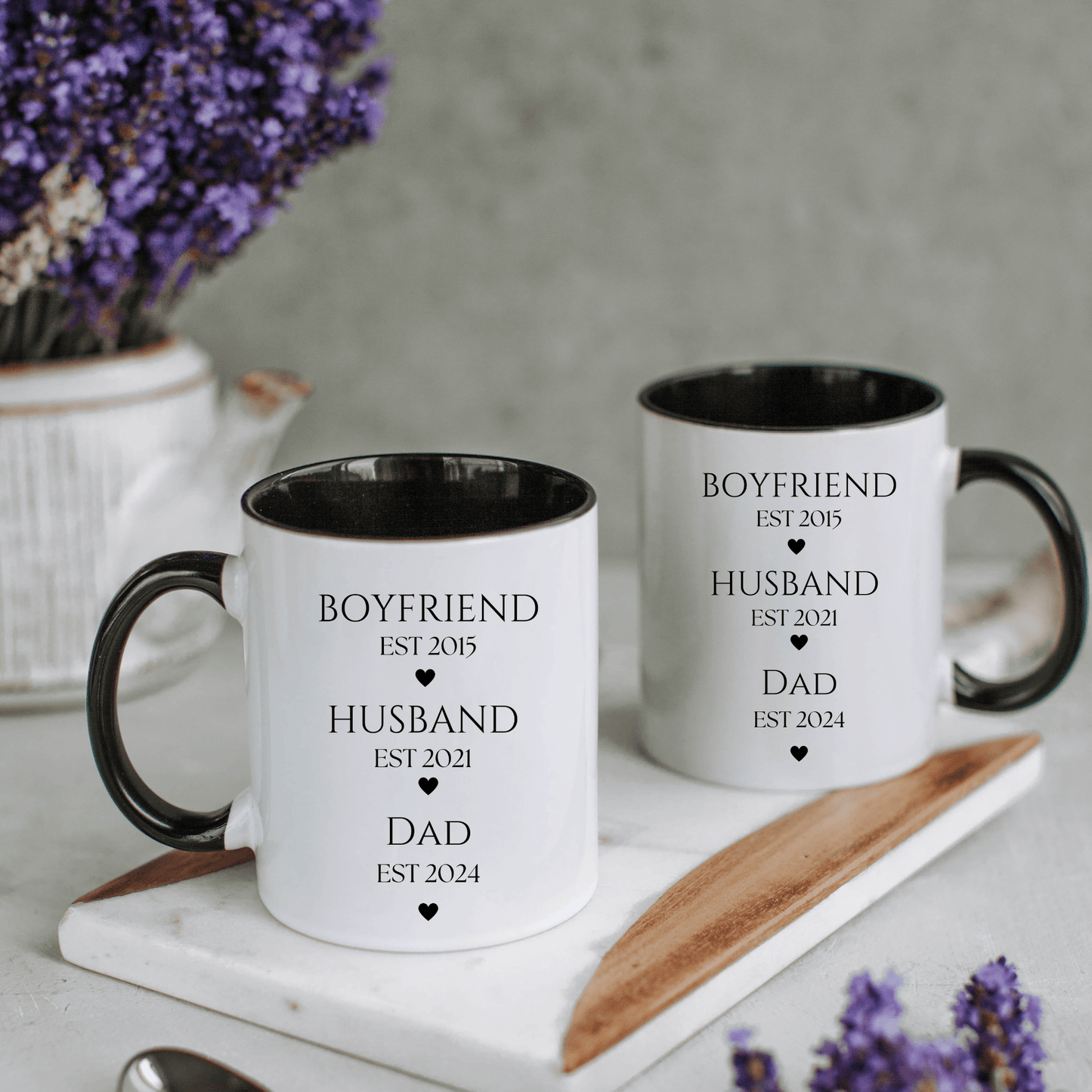 Boyfriend to Husband to Dad Mug