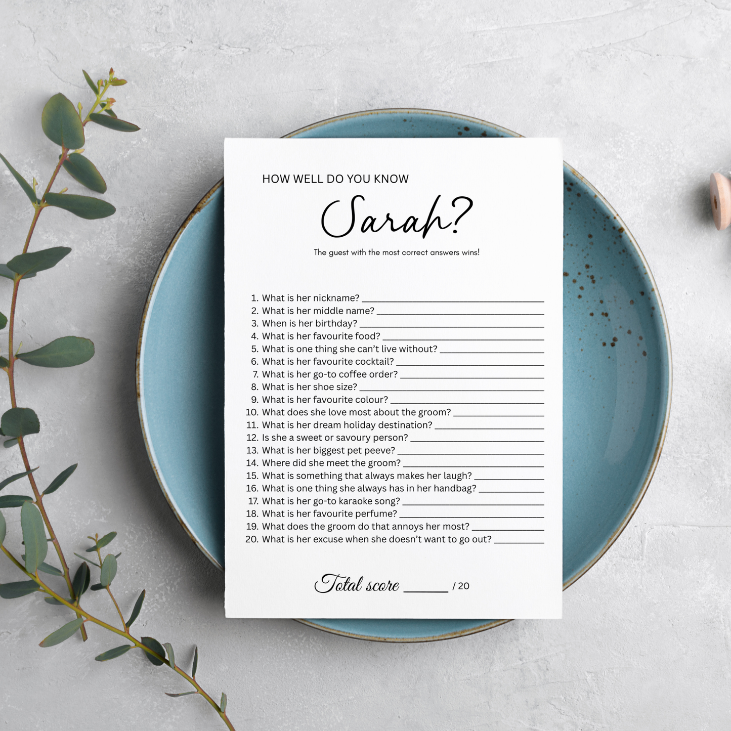 Who Knows the Bride Best How Well Do You Know the Bride Game Personalised Bridal Shower Hens Party Game Bride to Be Quiz Wedding Shower Activity