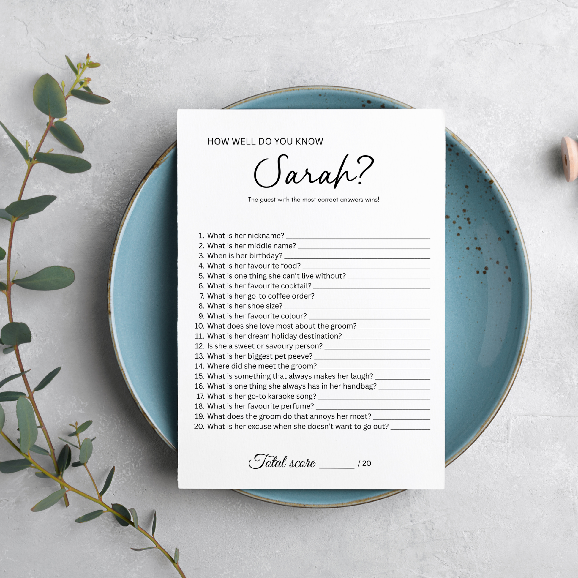 Who Knows the Bride Best How Well Do You Know the Bride Game Personalised Bridal Shower Hens Party Game Bride to Be Quiz Wedding Shower Activity