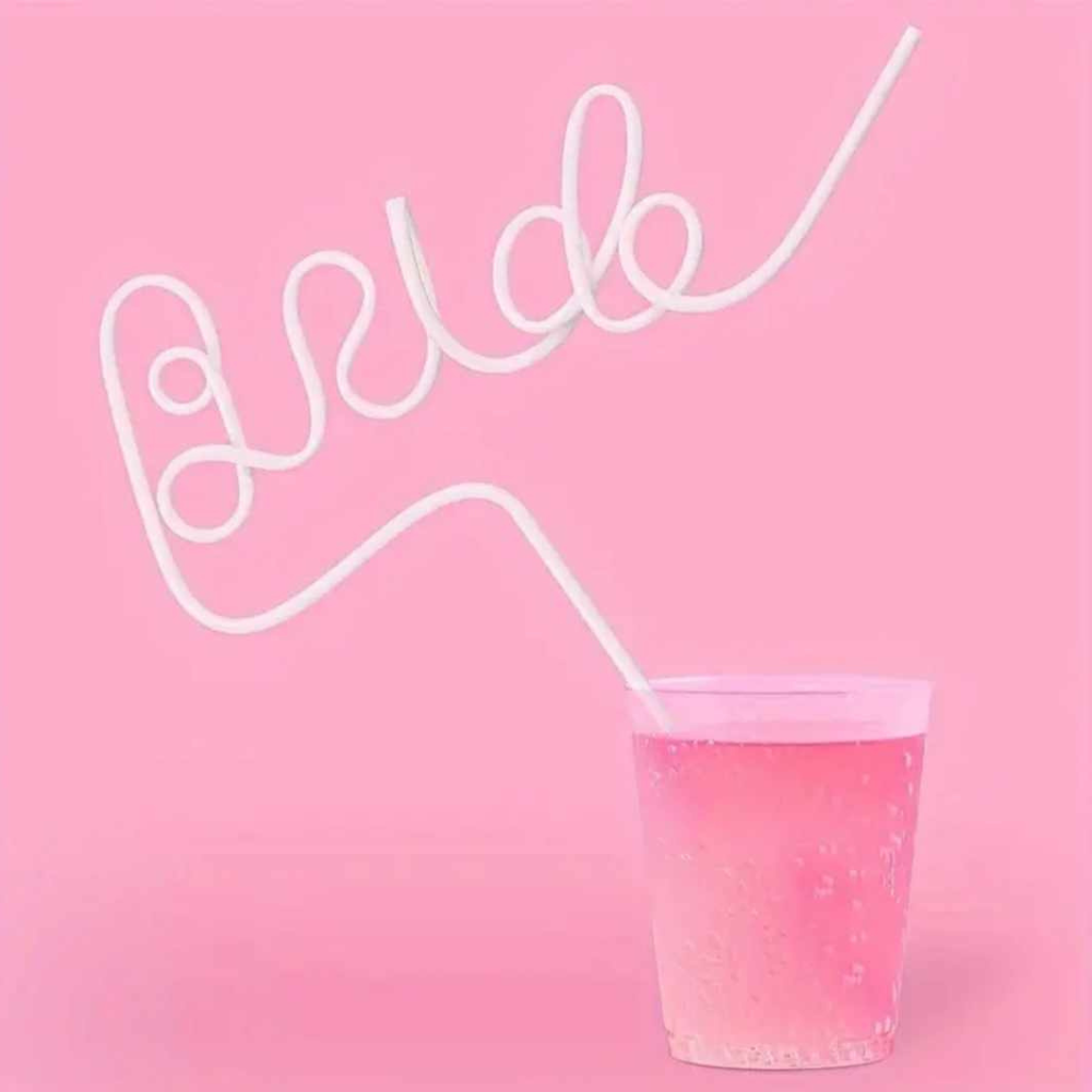 bride swirly straw