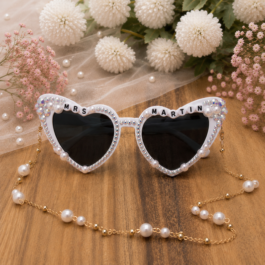 Custom Bride Sunglasses. Personalised Bride Sunglasses. Bride to be Sunglasses. Bride to be Sunglass Bridal Shower Sunglass