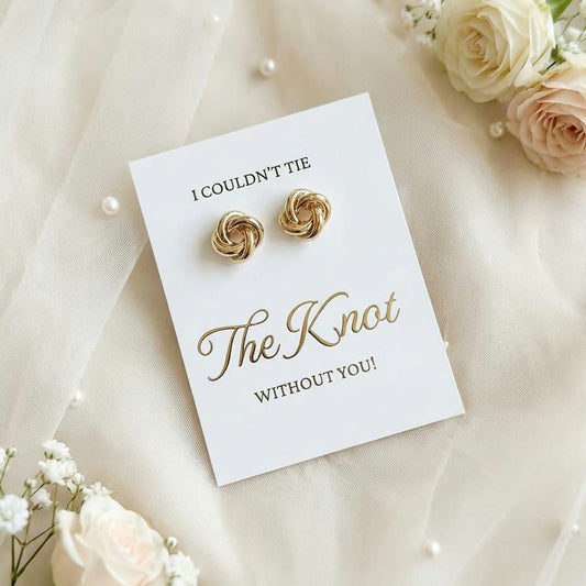Bridesmaid Proposal Gift. Knot Earrings Bridesmaid Gift. I Couldn't Tie The Knot Without you Knot Earrings. Personalised Bridesmaid Gifts