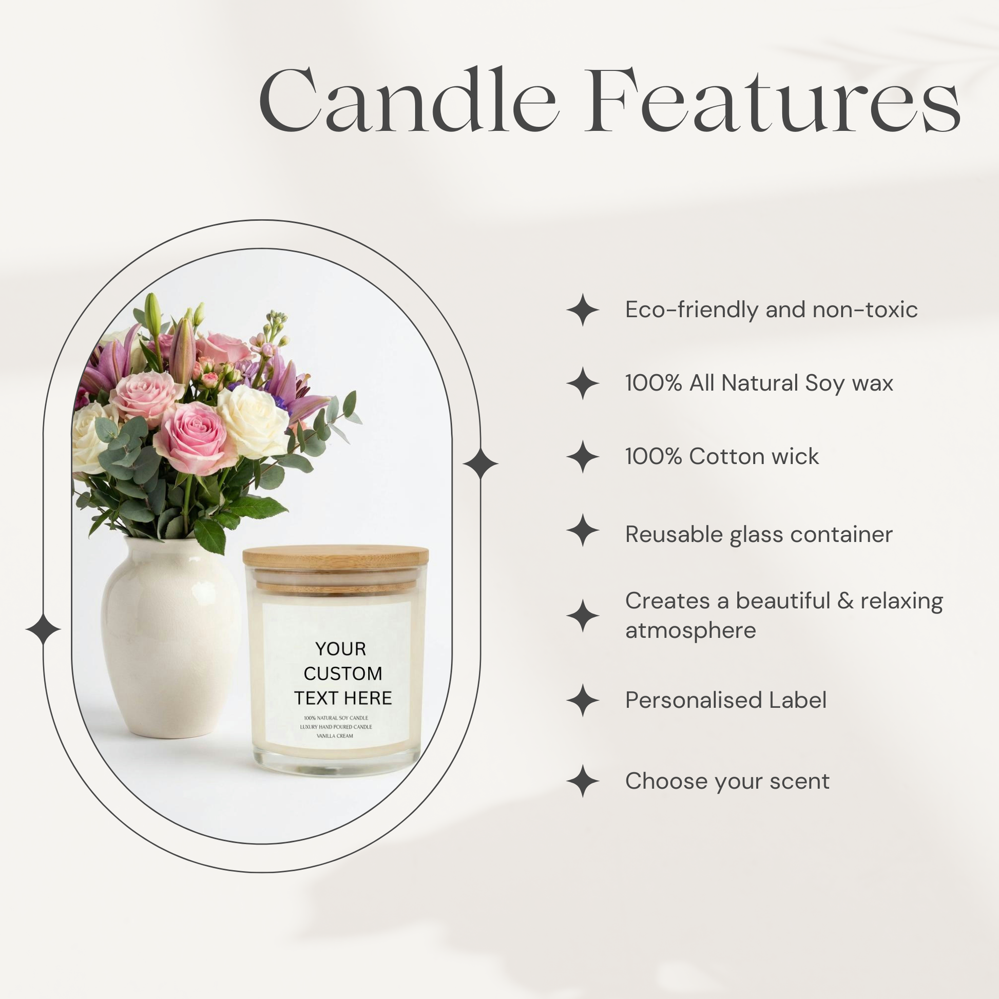 Personalised Candle. Soy Wax Candle. Custom Glass Jar Candle. Custom Text Soy Glass Jar Candle