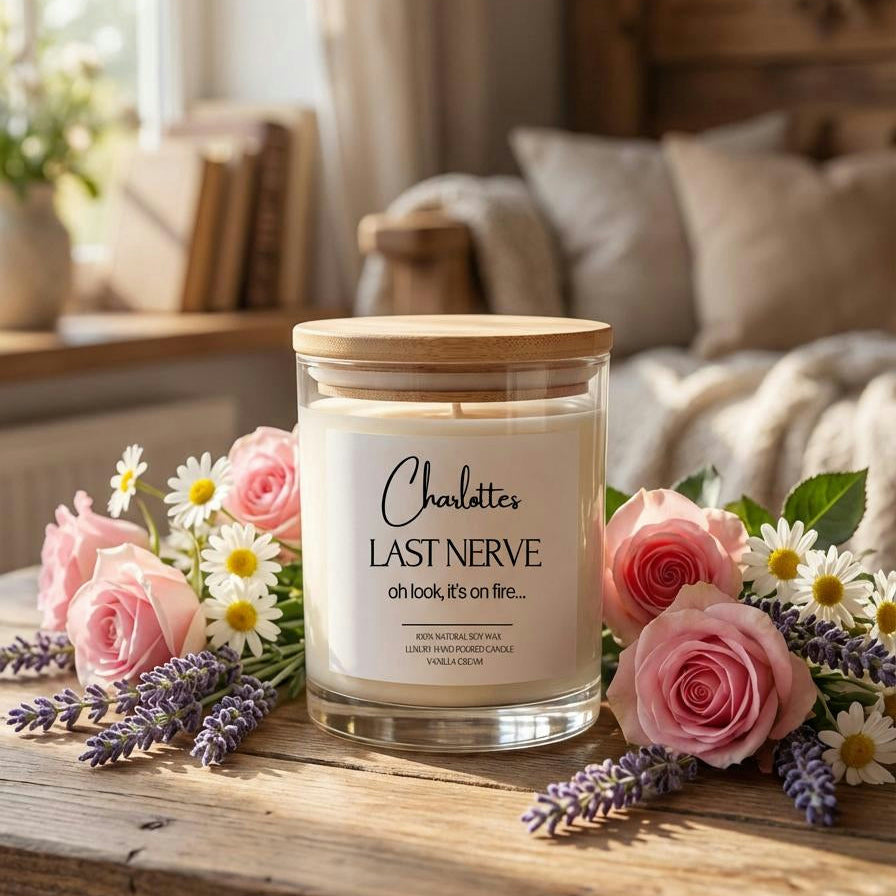 Personalised "Last Nerve" Candle. Soy Wax Name Candle. Custom Glass Jar Candle