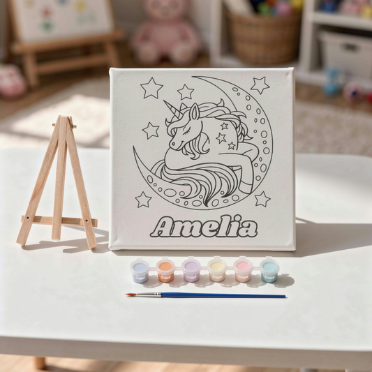 Paint your own canvas kit for kids. Kids canvas painting set. Personalised kids paint kit.  kids painting party favours